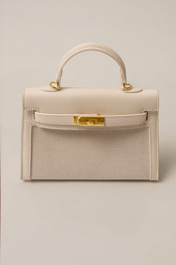 White Defined Canvas Mini Bag