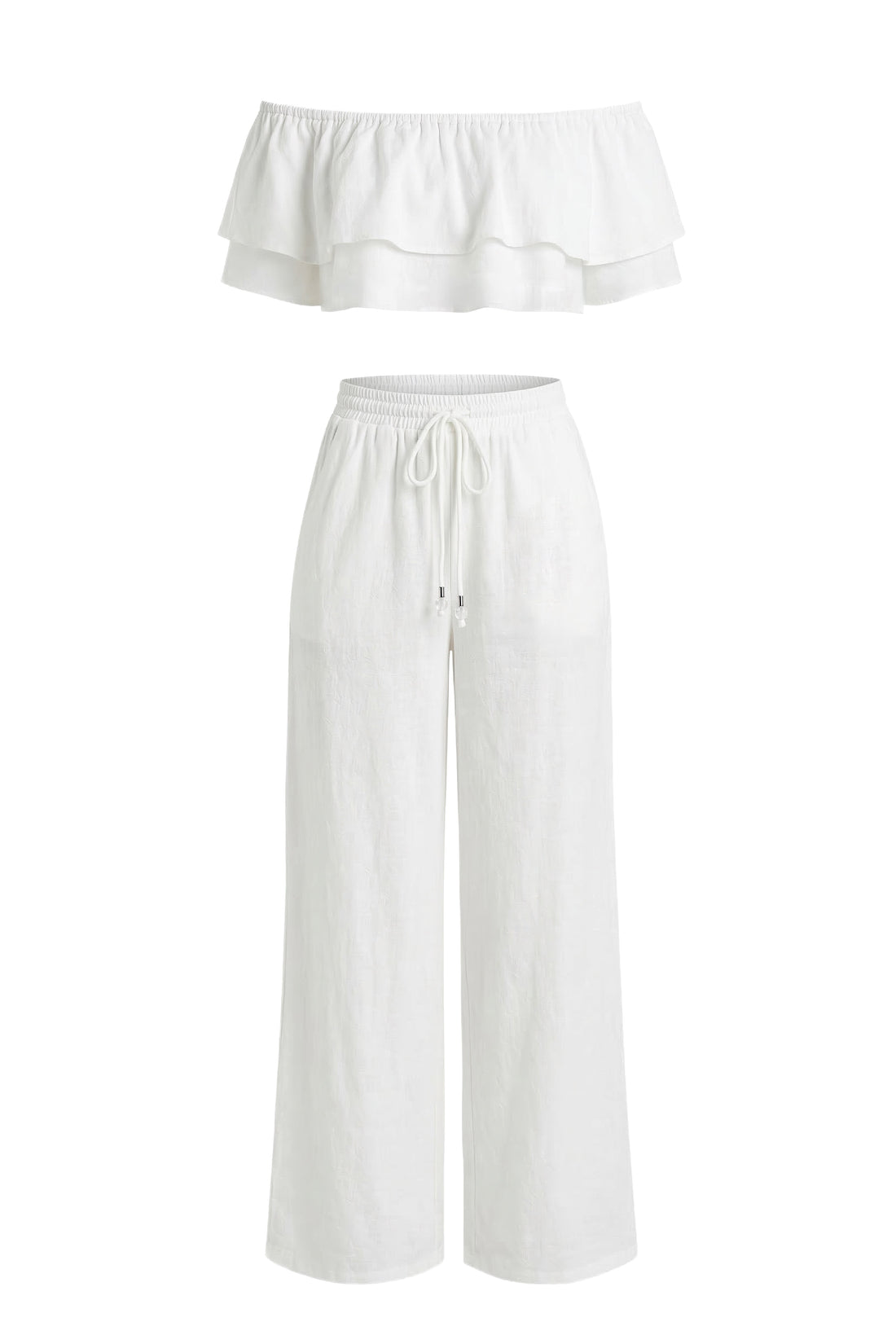 White Marina Two-Piece Pant Set
