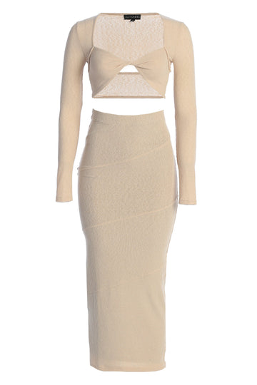 Beige All About You Skirt Set