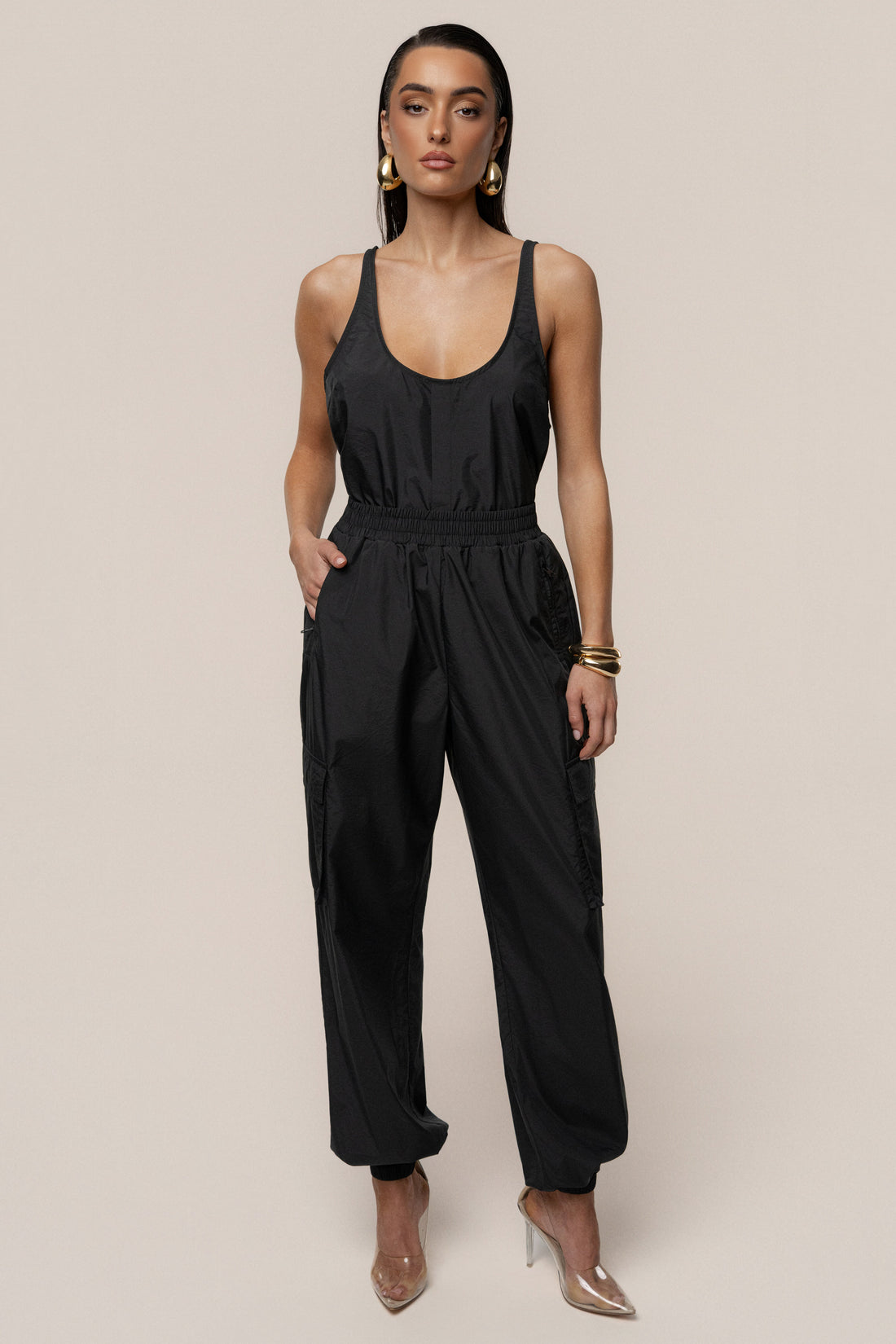Black Active Scoop Neck Top