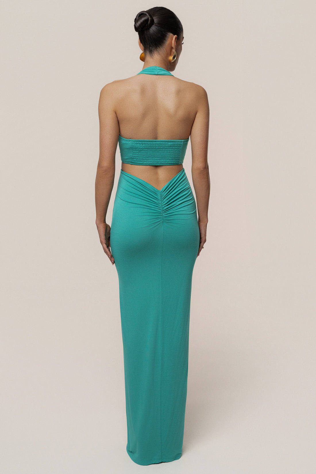 Teal Grand Evening Maxi Dress