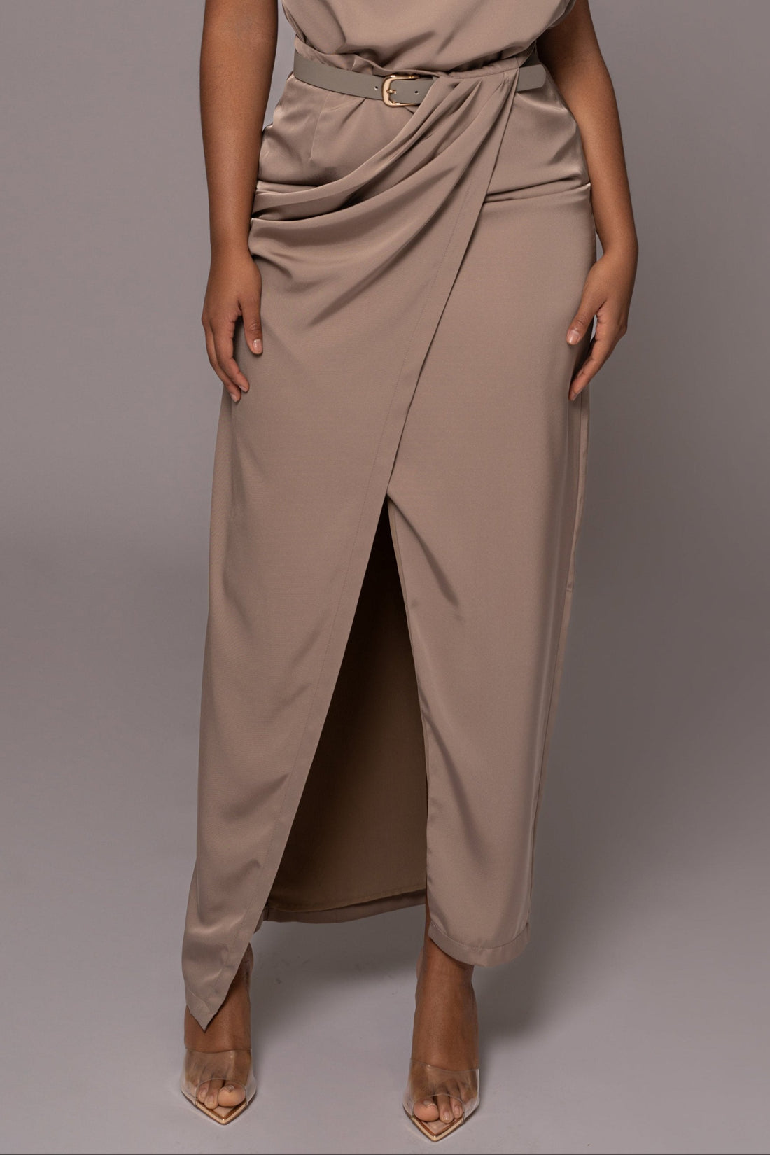 Beige Jamila Drape Skirt