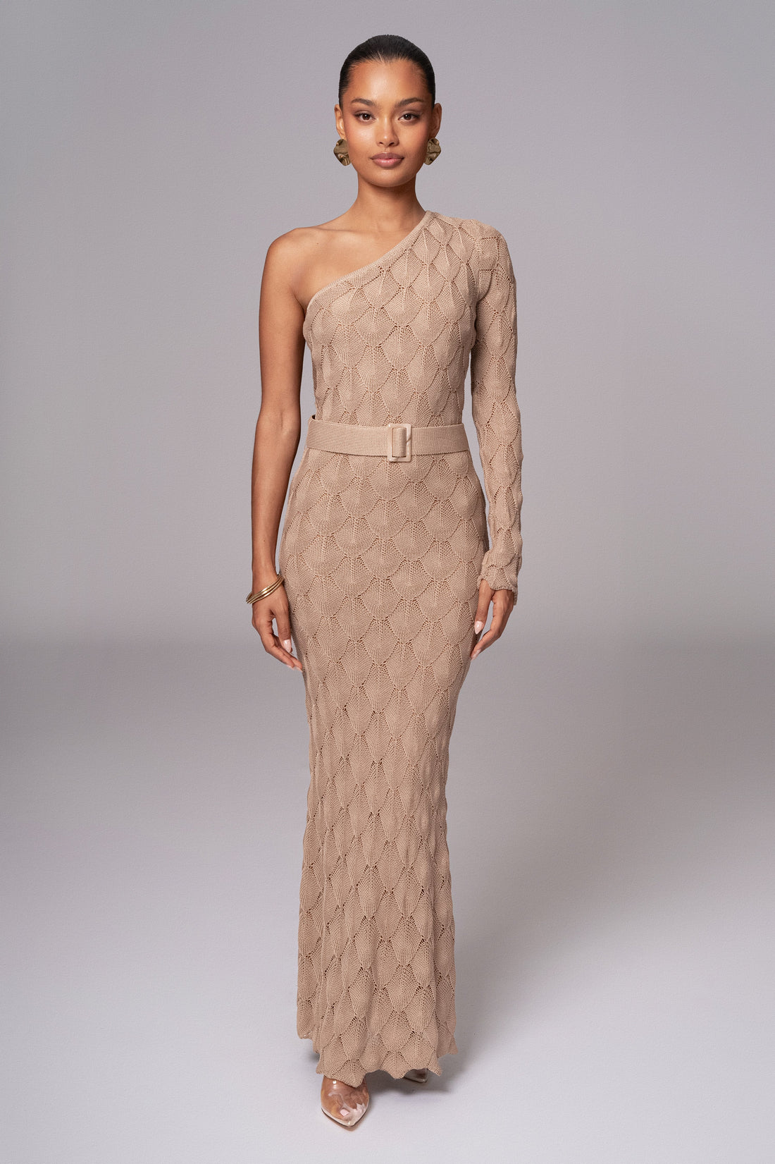 Beige La Costa One Shoulder Dress