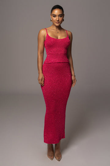 Pink Palace Sequin Skirt Set