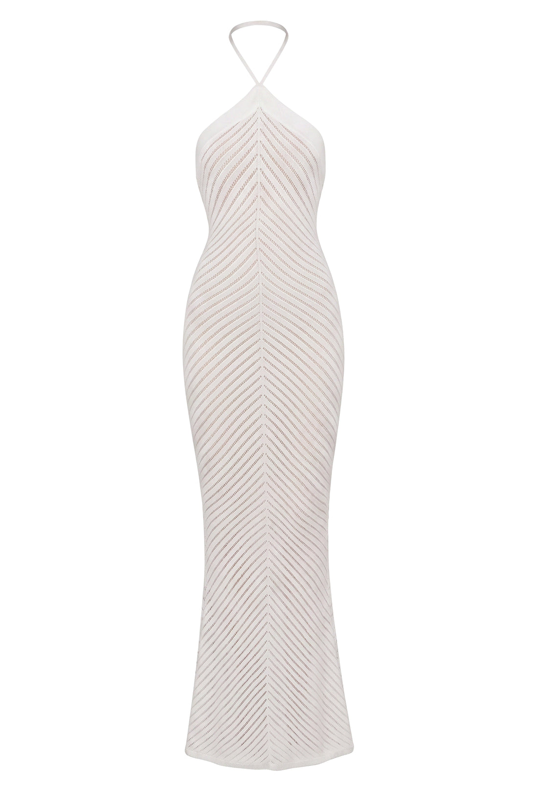 White Late Hour Halter Maxi Dress