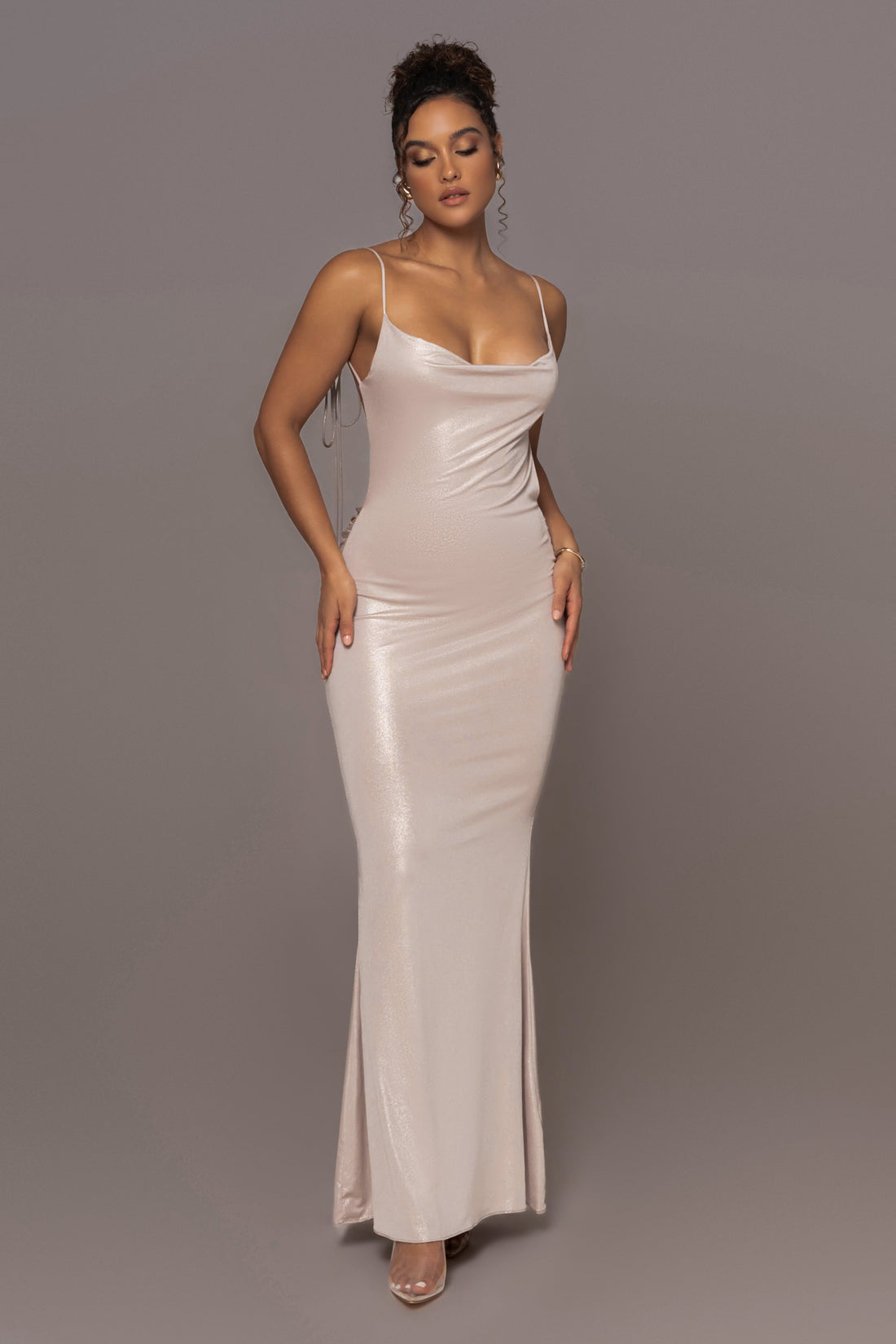 Vestido Maxi Heart of Gold Champagne