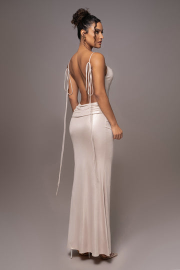 Vestido Maxi Heart of Gold Champagne