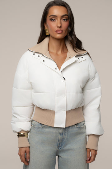 White Stassie Ribbed Jacket