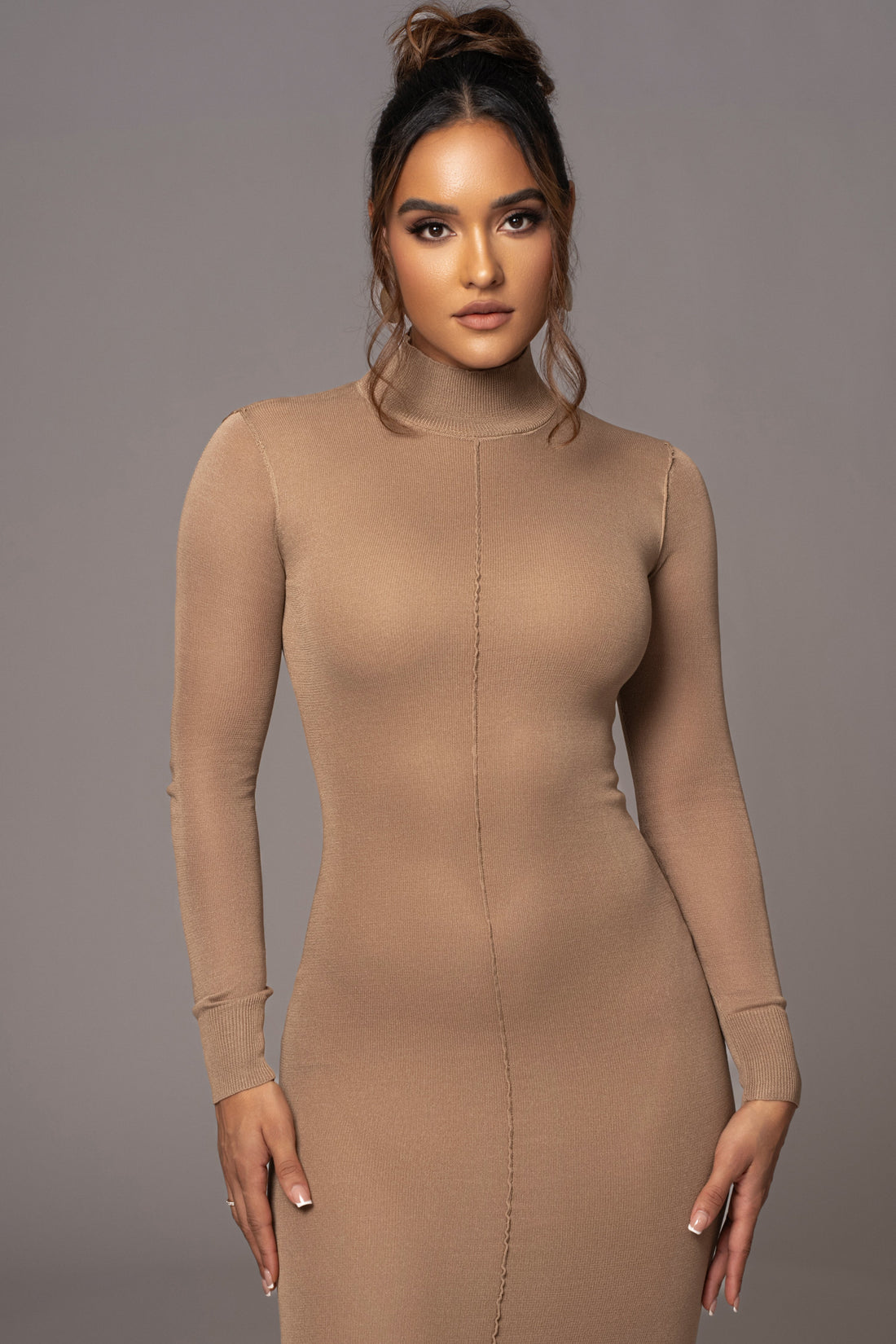 Vestido Maxi Fame Camel