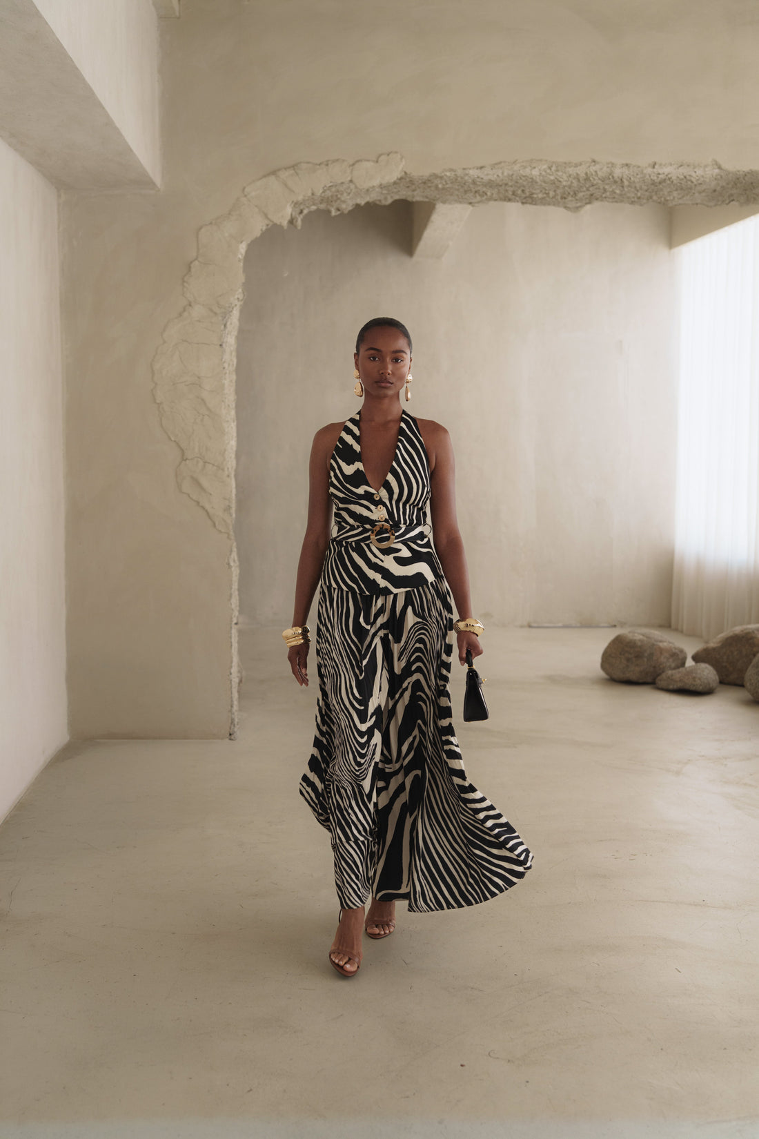 Black Abstract Oasis Flow Pant Set